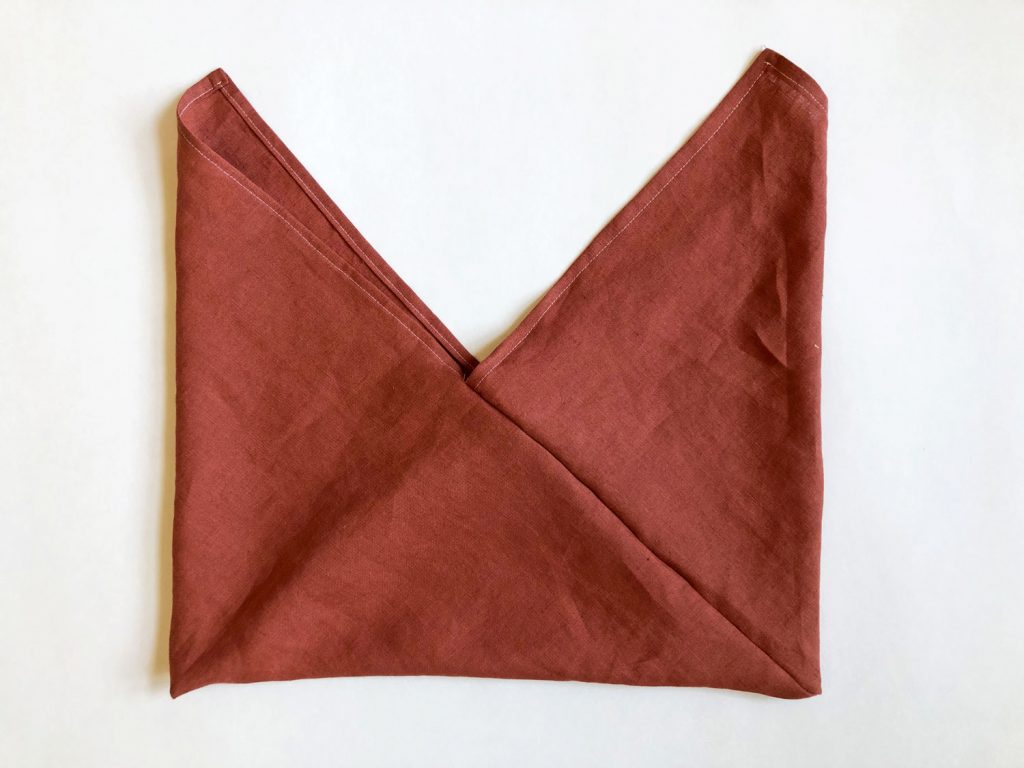linen origami bento bag