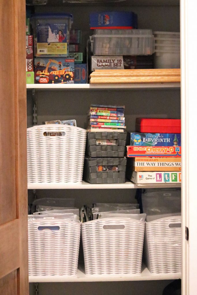 board game storage closet