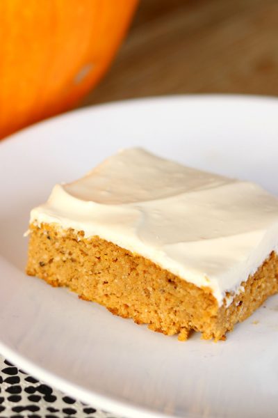 healthy pumpkin bar with almond flour on a white plate